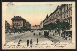 AK Budapest, Jozsef-körút, Strassenbahn  - Strassenbahnen