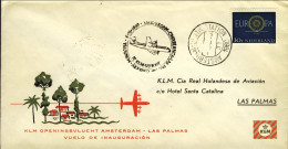 1960-Holland Nederland Olanda Busta Della Klm Affrancata 30c.Europa I^volo Amste - Airmail