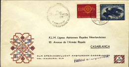 1960-Holland Nederland Olanda I^volo Amsterdam Casablanca Busta Della Klm Variam - Poste Aérienne