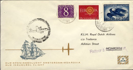 1960-Holland Nederland Olanda Busta Della Klm Variamente Affrancata I^volo Amste - Poste Aérienne