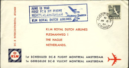 1960-Canada Busta Ufficiale Della Klm Diretta In Olanda Cachet First DC-8 Jet Fl - Erst- U. Sonderflugbriefe