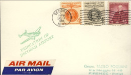 1963-U.S.A. Cartolina Variamente Affrancata Diretta A Firenze Cachet Verde "dedi - Poststempel