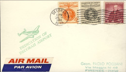 1963-U.S.A. Cartolina Variamente Affrancata Diretta A Firenze Cachet Verde "dedi - Marcophilie