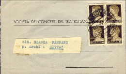 1945-piego A Stampa Con Programma Di Concerto Al Teatro Sociale Di Mantova Affr. - Marcophilia