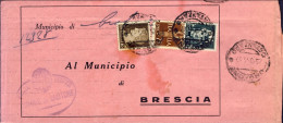1945-piego Comunale Affrancato Spedizione Da Brescia Coppia 35c.Imperiale Emissi - Storia Postale