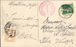 1911-Svizzera Cartolina Augurale Affrancata 5c.Guglielmo Hotel In Arrivo Tassata - Andere & Zonder Classificatie
