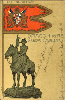 1905-cartolina Dragoni Del Re Genova Cavalleria Viaggiata - Patriotic