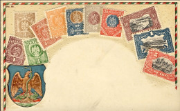 1904-Messico Con Raffigurazione Di Francobolli Messicani A Rilievo - Messico