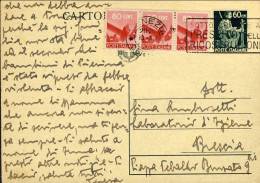 1946-intero Postale 60c.Agricoltore Con Stemma Sabaudo Affrancatura Aggiunta Str - Ganzsachen