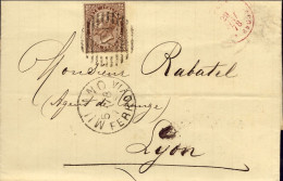 1878-piego Con Testo Diretto In Francia Affr. 30c.Vittorio Emanuele II Centratur - Poststempel