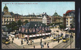 AK Frankfurt A. Main, Café Hauptwache Mit Blick In Die Zeil, Strassenbahn  - Tramways