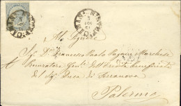 1864-piego Affr. 10c.V.E. II^annullo Ad Un Cerchio Di S.Stefano Camastra Messina - Storia Postale