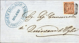 1867-piego Con Testo A Stampa Diretto A Quinzano D'Oglio Brescia Affr. 2c.Cifra. - Poststempel