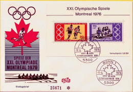 1976-Germania Foglietto S.2v."giochi Olimpici Di Montreal"su Fdc Illustrata - Briefe U. Dokumente