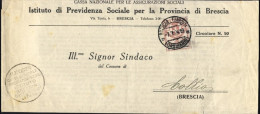 1924-cat.Sassone Euro 280, Piego Della Cassa Nazionale Per Le Assicurazioni Soci - Poststempel