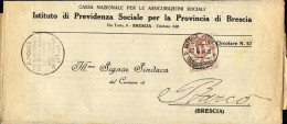 1924-piego Della Cassa Nazionale Per Le Assicurazioni Sociali Affr. Parastatali  - Poststempel