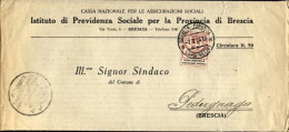 1924-piego Della Cassa Nazionale Per Le Assicurazioni Sociali Affr. Parastatali  - Poststempel