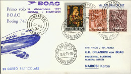 1971-Vaticano Aerogramma  Della Boac I^volo Boeing 747 Roma-Nairobi - Airmail