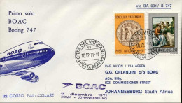 1971-Vaticano Aerogramma  Della Boac I^volo Boeing 747 Roma-Johannesburg - Airmail