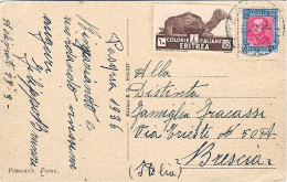 1936-Eritrea Cartolina Pessener Pozzo Diretta In Italia Affrancata 10c. Soggetti - Eritrea