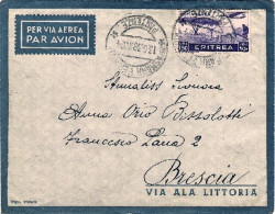 1938-Eritrea Busta Diretta In Italia Affr.posta Aerea L.1.50 Soggetti Africani A - Eritrea