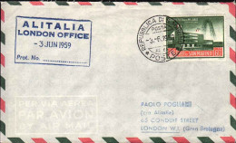 1959-San Marino Aerogramma Affrancato L.60 XXXVI Fiera Di Milano,isolato,con Bol - Airmail