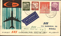 1961-Germania I^volo SAS DC 8 Dusseldorf Roma Del 7 Settembre Cat.Pellegrini Eur - Lettres & Documents