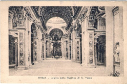 1920-cartolina Roma Interno Della Basilica Di San Pietro Spedita In Franchigia P - Andere & Zonder Classificatie