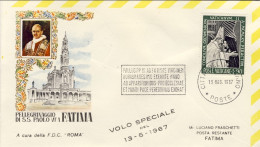 1967-Vaticano Pellegrinaggio Paolo VI A Fatima - Airmail