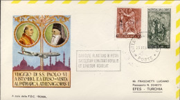 1967-Vaticano Viaggio Di Paolo VI A Istanbul Ed A Efeso Visita Al Patriarca Athe - Airmail