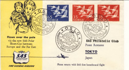 1957-Norvegia I^volo SAS Oslo Tokyo Attraverso Il Polo Nord - Storia Postale