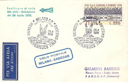 1979-percorso Milano Samedan (Svizzera) Del 28 Aprile - Erst- U. Sonderflugbriefe