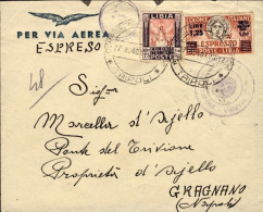 1940-Libia Cat.Sassone Euro 185, Pittorica 75c.+Espresso L.1,25 Dent.14 Su Busta - Libië