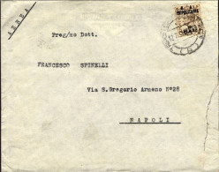 1951-Tripolitania Occupazione Inglese Busta Diretta In Italia Affr. 10m./5p.isol - Tripolitania