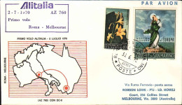 1970-San Marino Aerogramma I^volo AZ 760 Alitalia Roma Melbourne (Australia) Del - Luftpost