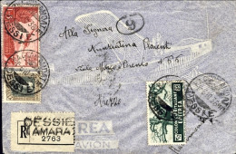 1938-Eritrea 25c. Soggetti Africani+50c. Vittorio Emanuele III+A.O.I.posta Aerea - Erythrée