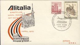 1970-Autriche Osterreich Austria Alitalia DC9-I^volo Vienna Roma Del 2 Aprile - Sonstige & Ohne Zuordnung