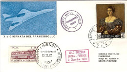 1972-San Marino Aerogramma XIV Giornata Del Francobollo Volo Speciale Lucca Fire - Luftpost