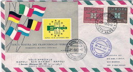 1963-con Foglietto Ufficiale Terza Mostra Del Francobollo Europeo Volo Speciale  - 1961-70: Marcophilia