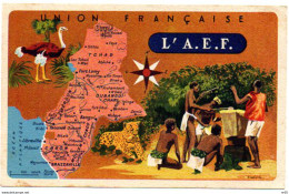 CARTE GEOGRAPHIQUE - AFRIQUE EQUATORIALE FRANCAISE ( L'A.E.F. UNION FRANCAISE ) - Landkaarten