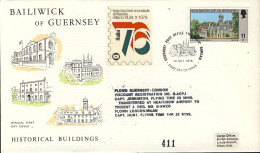 1976-Guernsey Volo Guernsey-Milano Del 14 Ottobre Dell'esposizione Mondiale Di F - Guernesey