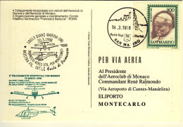 1998-San Marino Cartolina Illustrata Cachet Dispaccio Aereo Straordinario Per Mo - Luchtpost
