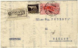 1930-Virgilio 75c.+Imperiale 5c. Su Piego Raccomandato - Poststempel