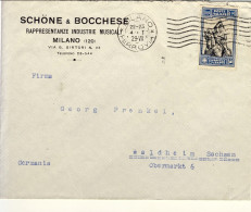 1929-Emanuele Filiberto L.1,25 Isolato Su Busta Diretta In Germania - Poststempel