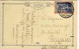 1928-Emanuele Filiberto 20c. Su Cartolina Augurale Cat.Sassone Euro 50 - Poststempel