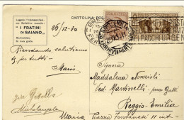 1930-Parmeggiani 7,5 C.+Virgilio 15c.su Cartolina "I Fratini Di Saiano" Cat.Sass - Poststempel