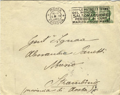 1927-cat.Sassone Euro 150, Coppia 25c. Verde Michetti Su Busta - Poststempel