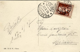 1927-Volta 20c. Isolato Su Cartolina Rezzonico Como - Poststempel