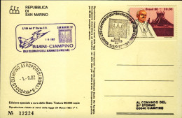 1982-Brasile Cartolina Illustrata Con Bollo Violetto Volo Celebrativo Aeronautic - Luftpost