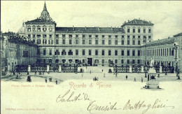 1901-cartolina Torino Piazza Castello E Palazzo Reale Affrancata 2c. Stemma Annu - Altri & Non Classificati